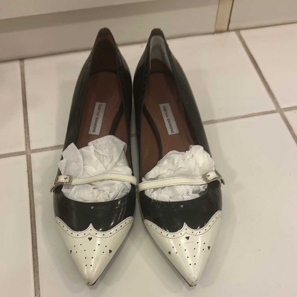 Tabitha Simmons Black and White Flats
